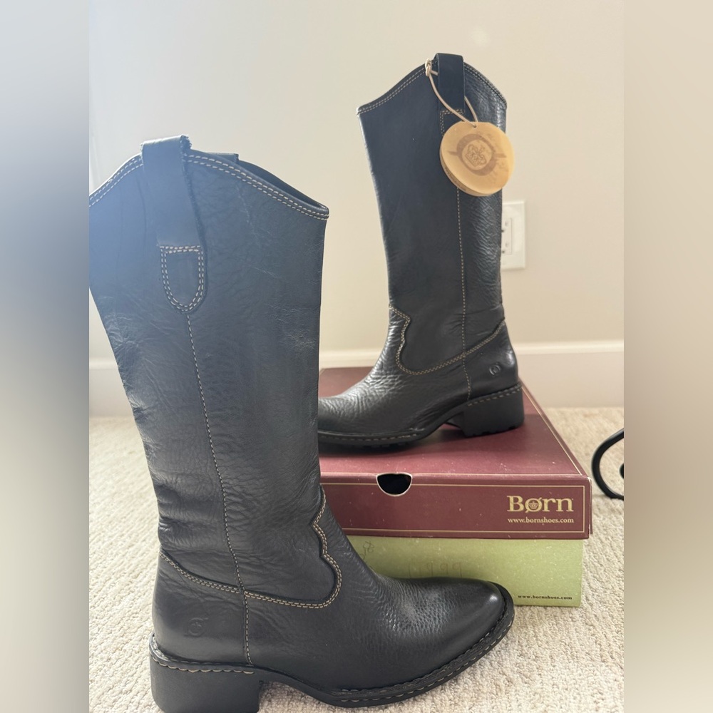 Born Black Leather Boots